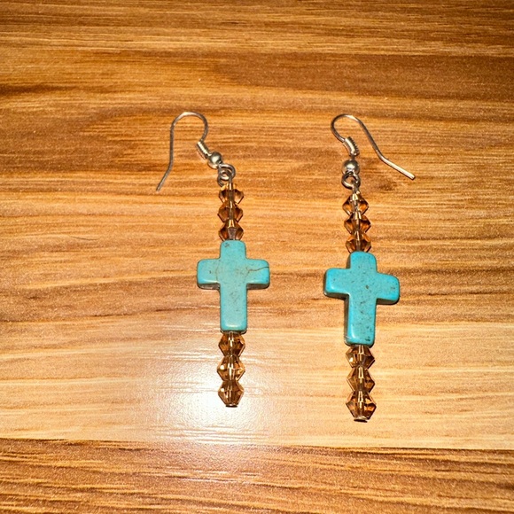 Handmade Turquoise / Cross Necklace Set - Picture 3 of 3